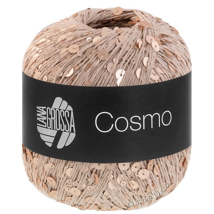 Lana Grossa Cosmo farve 10 Beige med beige pailletter