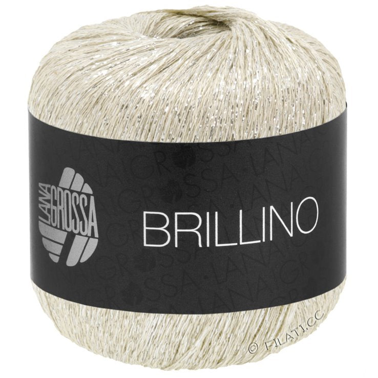 Lana Grossa Brillino farve 32 - creme/sølv