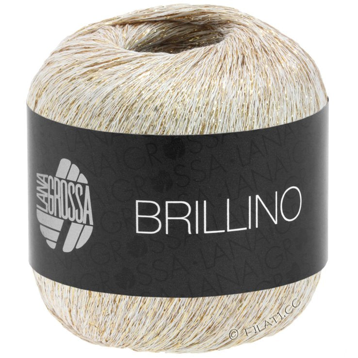 Lana Grossa Brillino farve 09 - Hvid/gylden