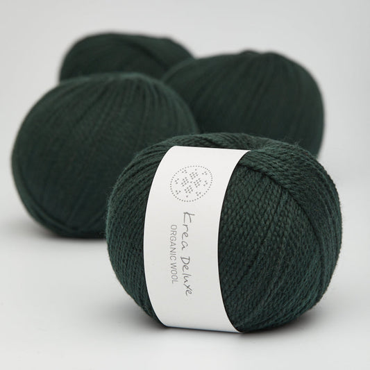 Krea Deluxe Organic wool 1 farve 45 flaskegrøn