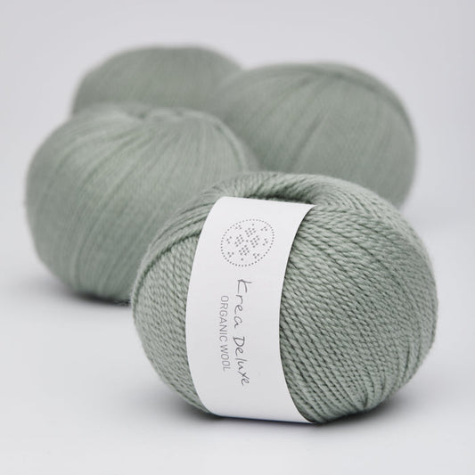 Krea Deluxe Organic wool 1 farve 32 lys støvet grøn