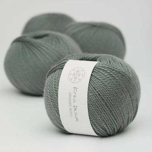Krea Deluxe Organic wool 1 farve 33 støvet grøn