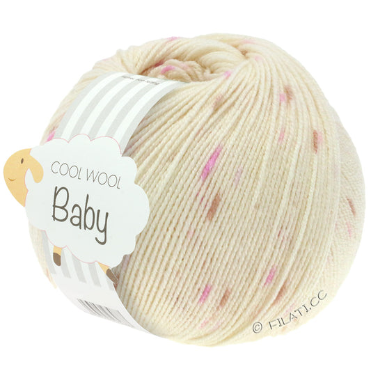 Lana Grossa Cool Wool Baby 353 - Hvid/syren/rosa