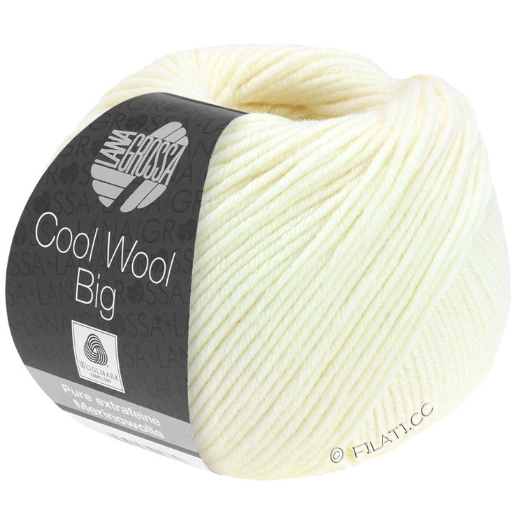 Lana Grossa Cool Wool Big - 601 Råhvid
