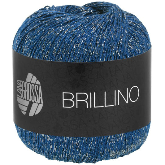 Lana Grossa Brillino - 27 Mørk blå/sølv