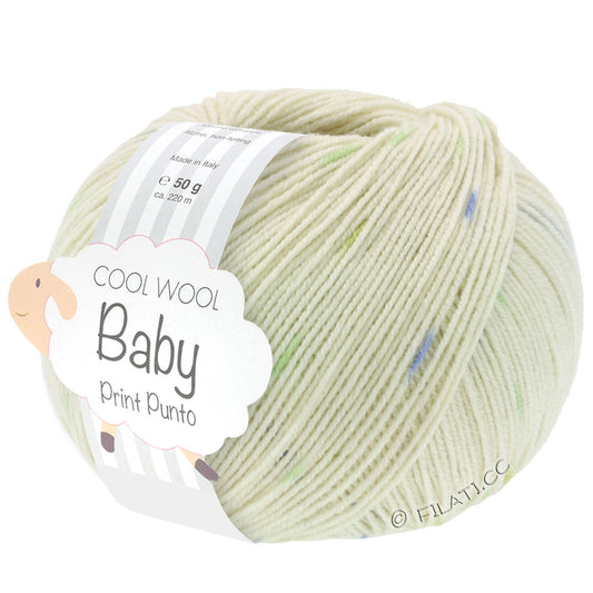 Lana Grossa Cool Wool Baby - 365 Creme/oliven/sart blå